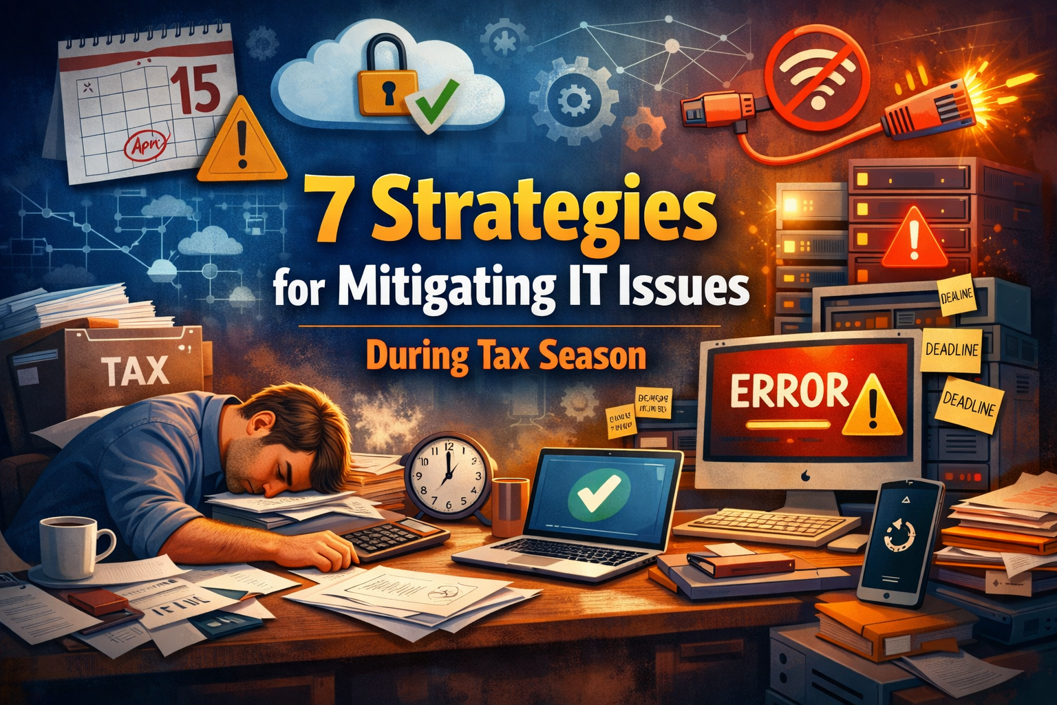 Man sleeping after Mitigating IT Issues during tax season