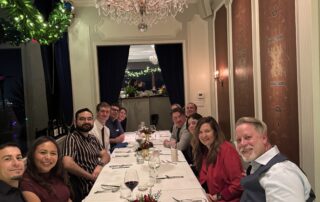 Sky Team at dinner table